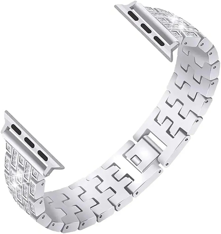 Smartwatch Bandje met Kristallen Edelstaal Verstelbaar Luxe Horloge Band Sparkle Statement Accessoire | Sansoti