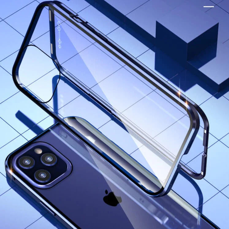 Magnetic Glass Phone Case with Privacy Screen Protector — 360° Protection for iPhone | Sansoti