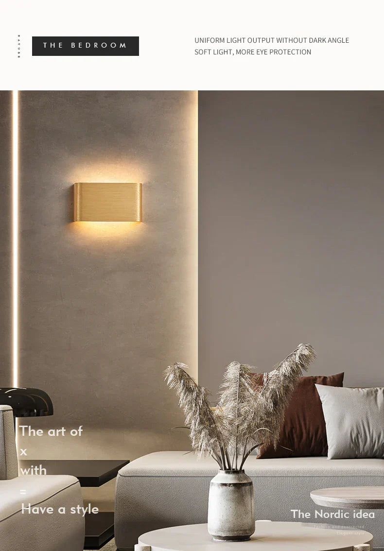 Ultra-thin Design Wall Lamp APHRODITE — Modern Aluminum LED Wall Lighting with Acrylic Shade | Sansoti