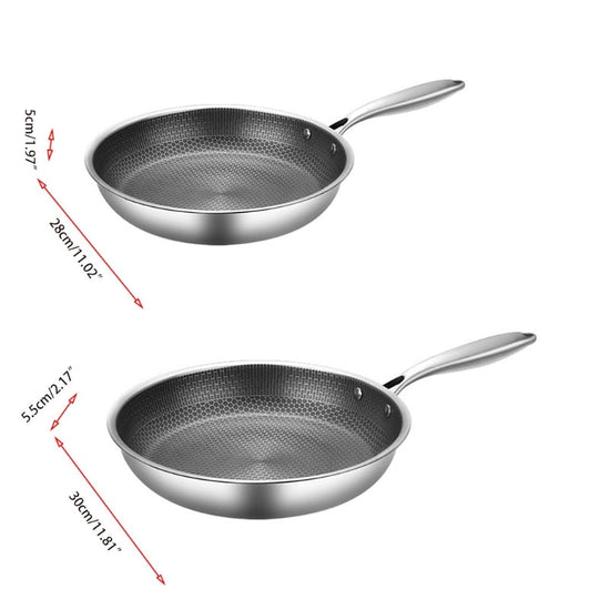 Stainless Steel Frying Pan, 28cm, Non-Stick Coating, Suitable for Induction, Gas, Ceramic, Electric, and Dishwasher | Sansoti