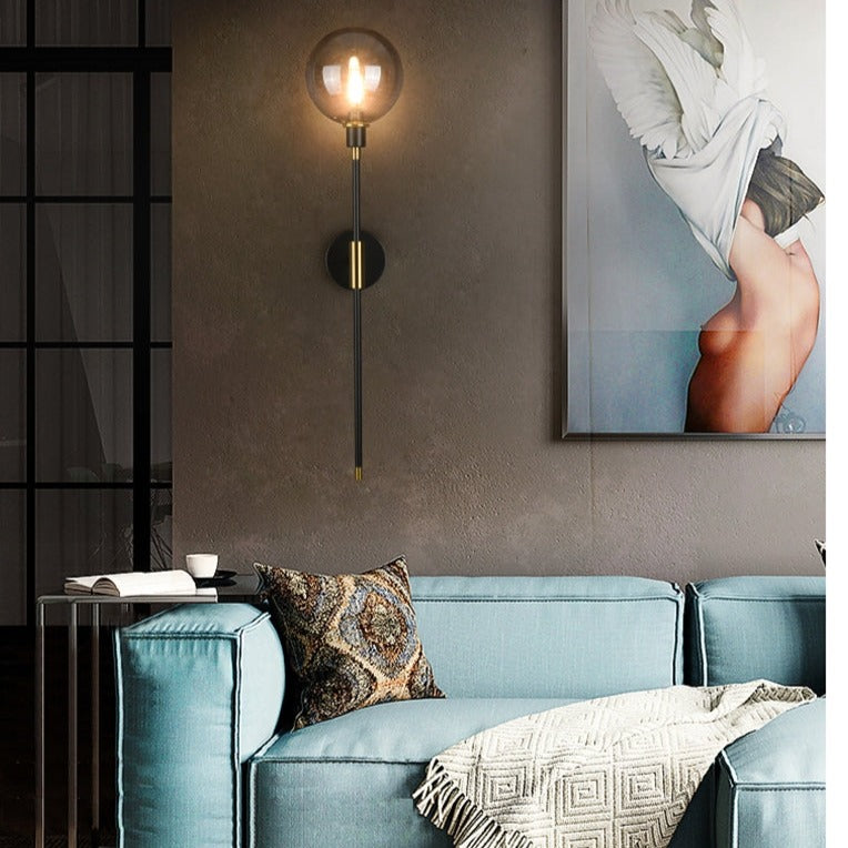 Modern Glass Wall Lamp – Minimalist Lighting with Clear Glass – Available in 3 Shade Colors | Sansoti