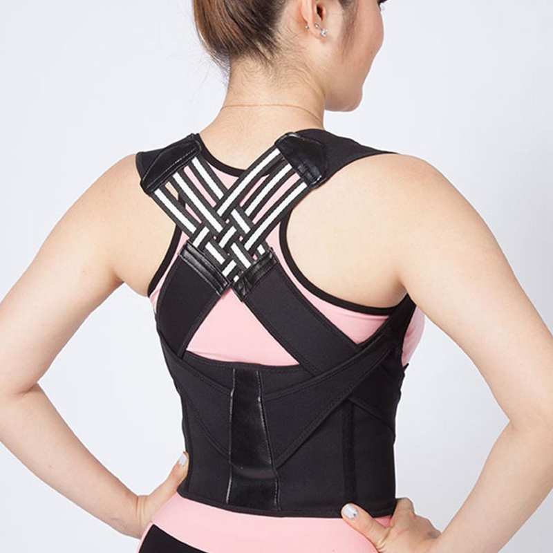 Adjustable Posture Corrector for Back and Shoulders Black Beige Pink Orthopedic Back Support Posture Improvement | Sansoti