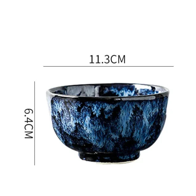 10-Piece Dinnerware Set Milky Way Design Blue Ceramic for Daily Use and Holidays | Sansoti