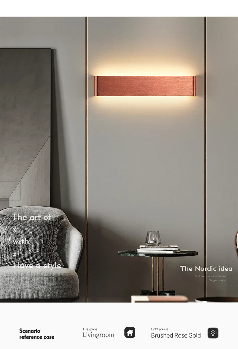 Ultra-thin Design Wall Lamp APHRODITE — Modern Aluminum LED Wall Lighting with Acrylic Shade | Sansoti