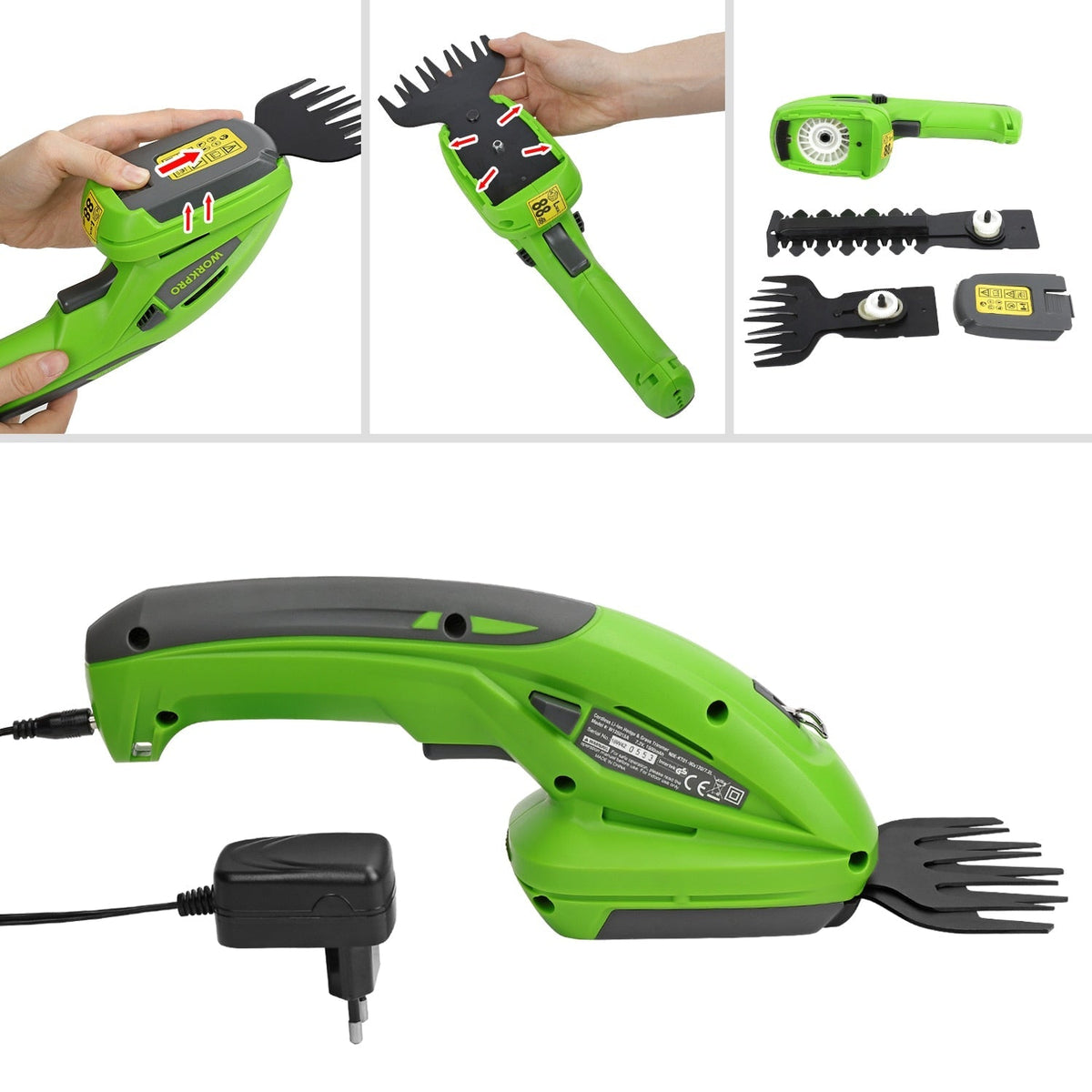 Cordless Hedge Trimmer Electric 7.2V Lithium-Ion Battery Garden Pruning Trimming Compact Handheld Tool | Sansoti