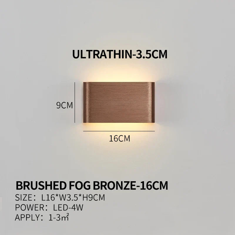 Ultra-thin Design Wall Lamp APHRODITE — Modern Aluminum LED Wall Lighting with Acrylic Shade | Sansoti