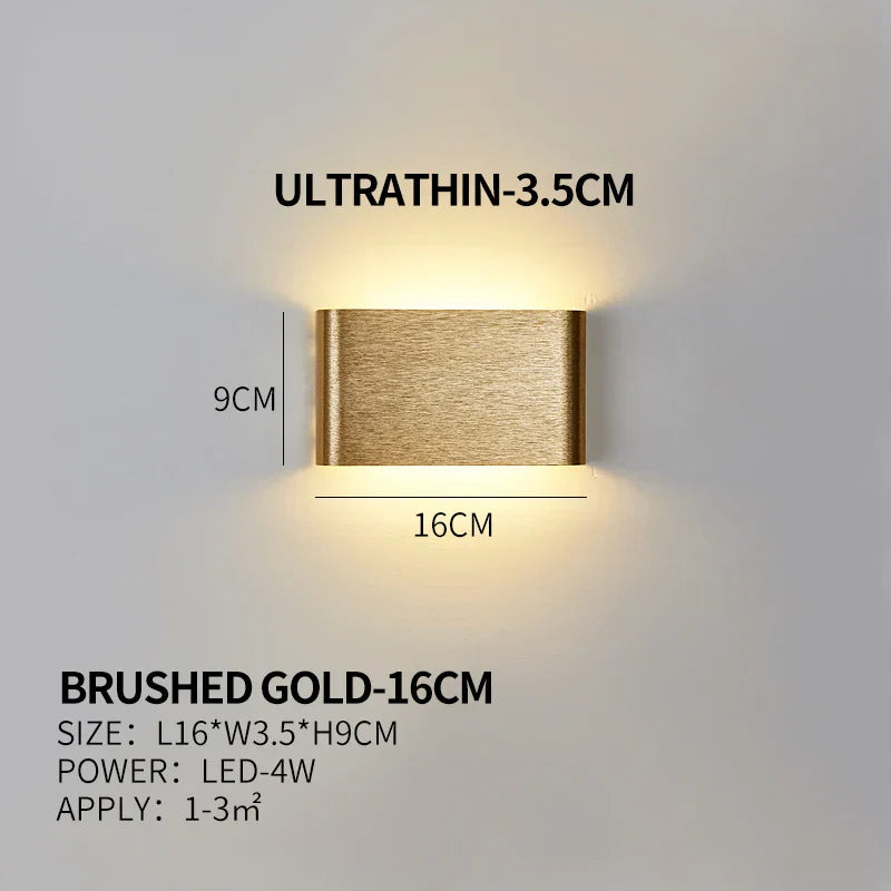 Ultra-thin Design Wall Lamp APHRODITE — Modern Aluminum LED Wall Lighting with Acrylic Shade | Sansoti