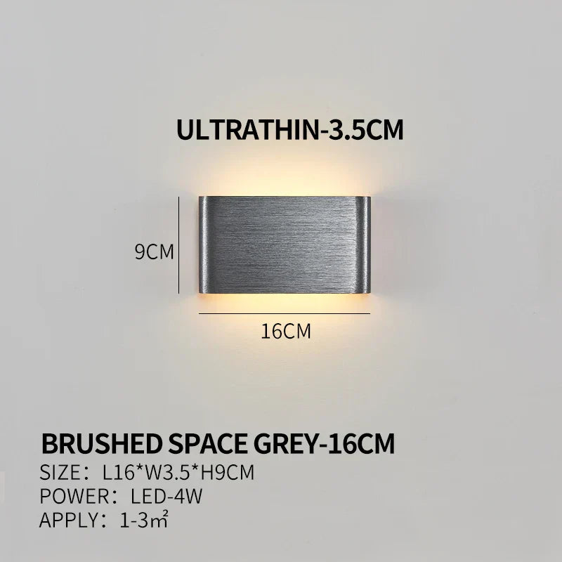 Ultra-thin Design Wall Lamp APHRODITE — Modern Aluminum LED Wall Lighting with Acrylic Shade | Sansoti