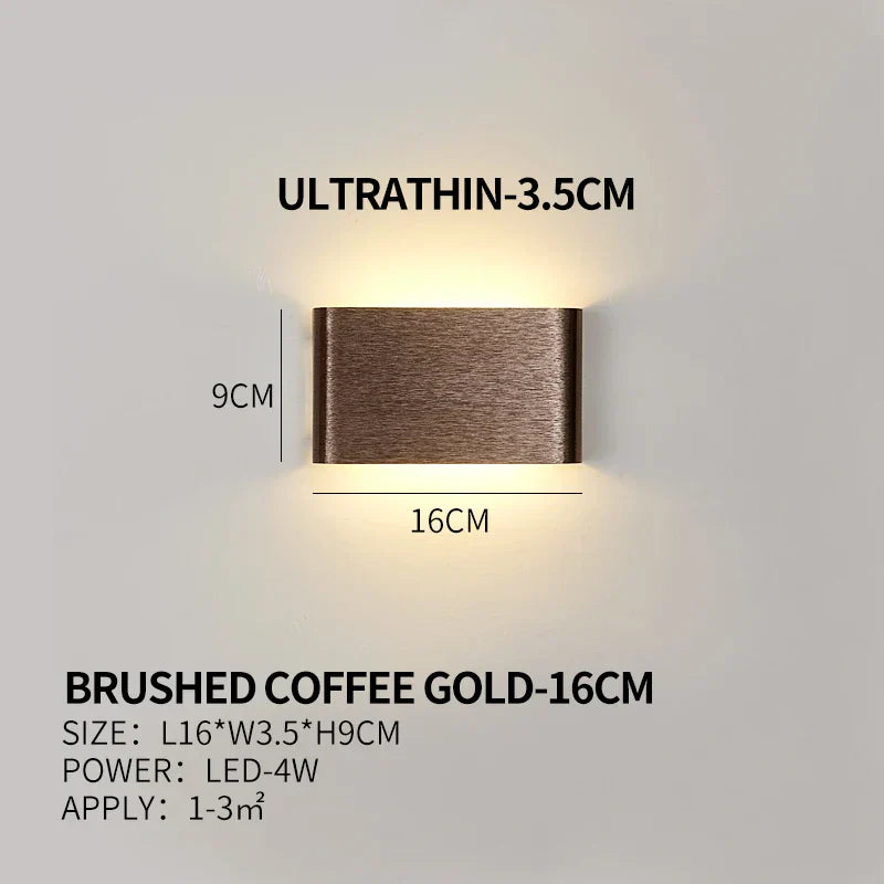 Ultra-thin Design Wall Lamp APHRODITE — Modern Aluminum LED Wall Lighting with Acrylic Shade | Sansoti