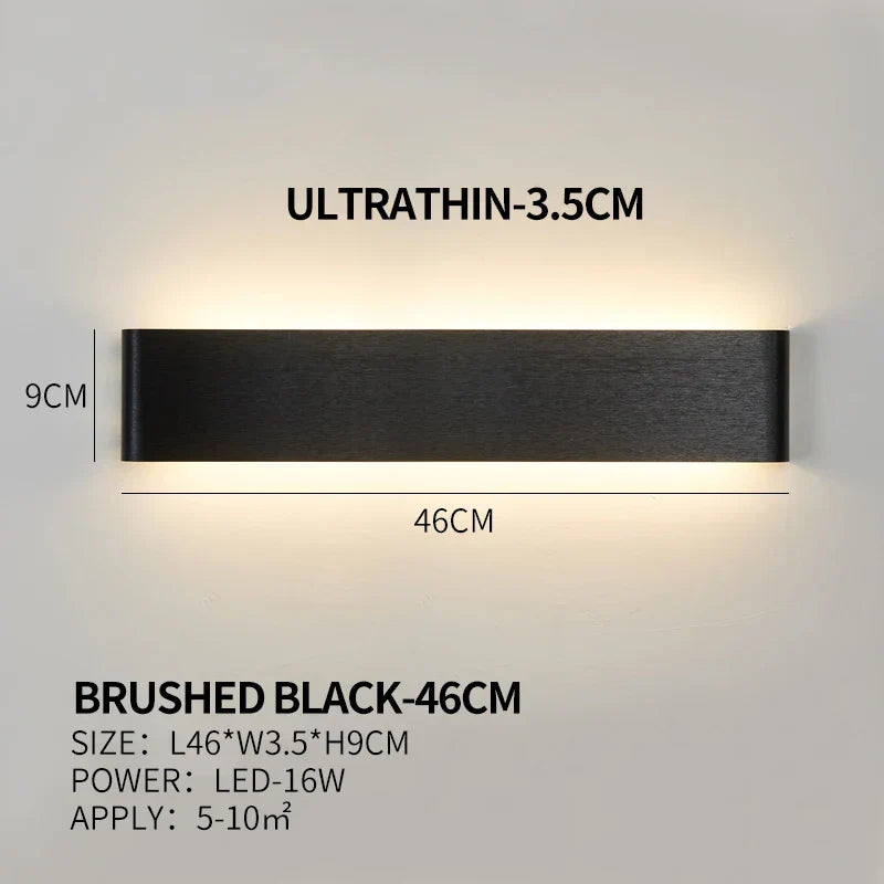 Ultra-thin Design Wall Lamp APHRODITE — Modern Aluminum LED Wall Lighting with Acrylic Shade | Sansoti
