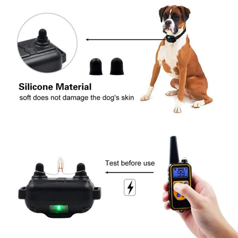 Dog Training Remote Control Collar with Vibration and Sound 800m Range Rechargeable Waterproof | Sansoti