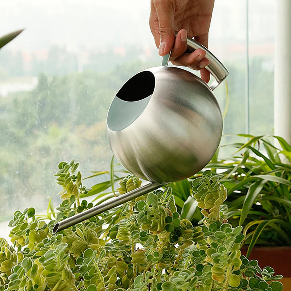 Minimalist Watering Can Ø 29 cm Stainless Steel for Indoor Plants 1500 ml | Sansoti