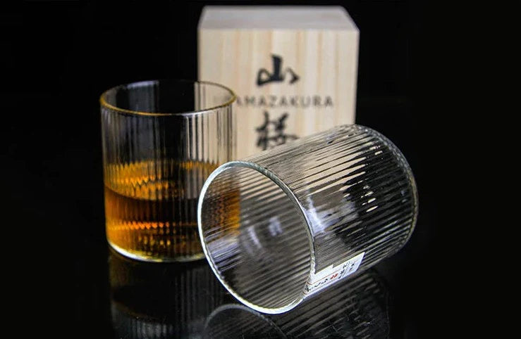 Japanese Whisky Glass 320ml Heat-Resistant Glass Vintage Style Handmade with Wooden Box Whisky Drinking Glass Cocktail Glass Gift Packaging Premium Glassware Scandinavian Interior | Sansoti