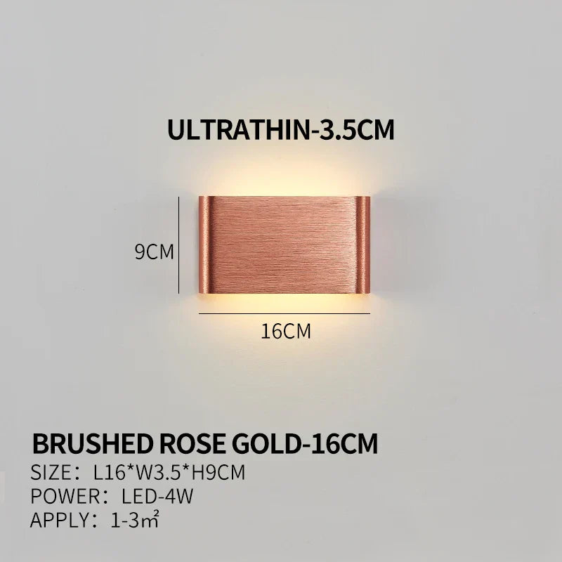 Ultra-thin Design Wall Lamp APHRODITE — Modern Aluminum LED Wall Lighting with Acrylic Shade | Sansoti