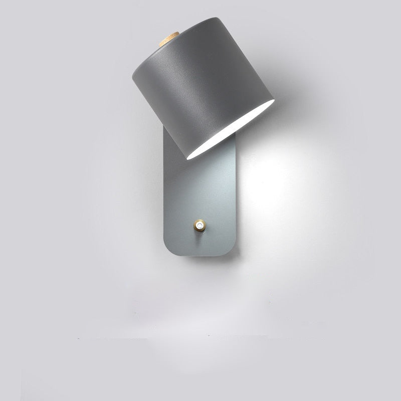 Wall Lamp LED Metal Rotatable Switch White Gray Green Bedroom Living Room Hall Modern | Sansoti