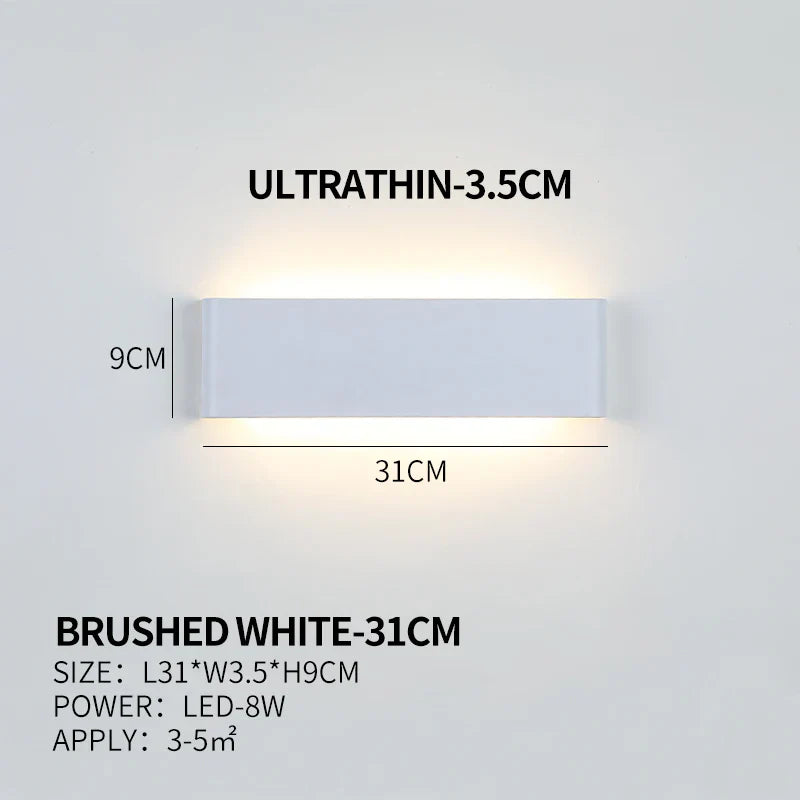 Ultra-thin Design Wall Lamp APHRODITE — Modern Aluminum LED Wall Lighting with Acrylic Shade | Sansoti