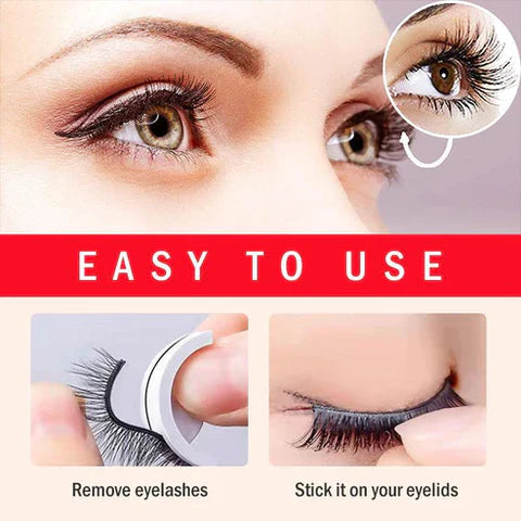 Selbstklebende künstliche Wimpern mit wiederverwendbaren Klebestreifen - Befestigung in 3 Sekunden ohne Kleber für einen natürlichen Look | Sansoti