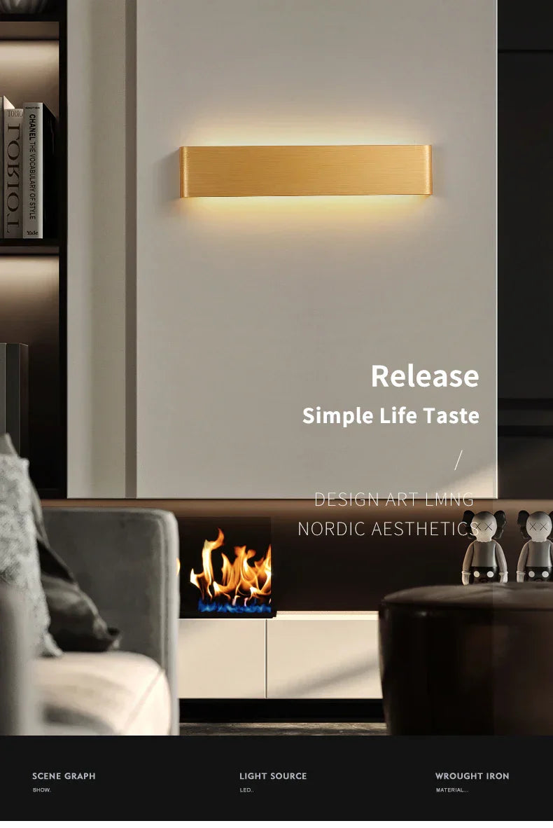 Ultra-thin Design Wall Lamp APHRODITE — Modern Aluminum LED Wall Lighting with Acrylic Shade | Sansoti