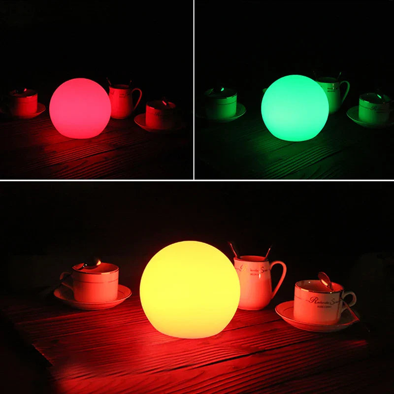Wireless Table Lamp with Globe Shade 16 Colors and Remote Control USB Rechargeable | Sansoti