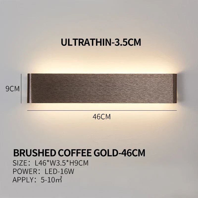 Ultra-thin Design Wall Lamp APHRODITE — Modern Aluminum LED Wall Lighting with Acrylic Shade | Sansoti
