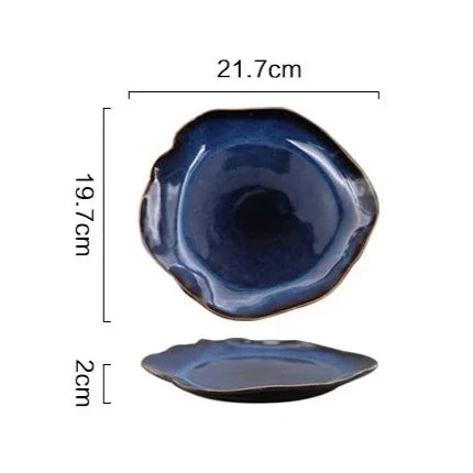 Handmade Porcelain Dinnerware Set 4-Piece Unique Color Patterns Microwave and Dishwasher Safe for Daily Use | Sansoti