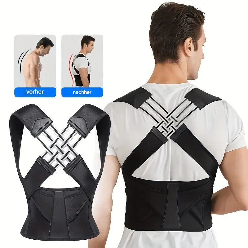 Adjustable Unisex Posture Corrector Back Brace with Neck Support Neoprene Polyester Vest Back Neck Posture | Sansoti