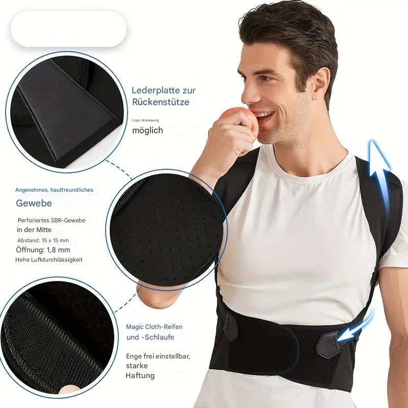 Adjustable Unisex Posture Corrector Back Brace with Neck Support Neoprene Polyester Vest Back Neck Posture | Sansoti