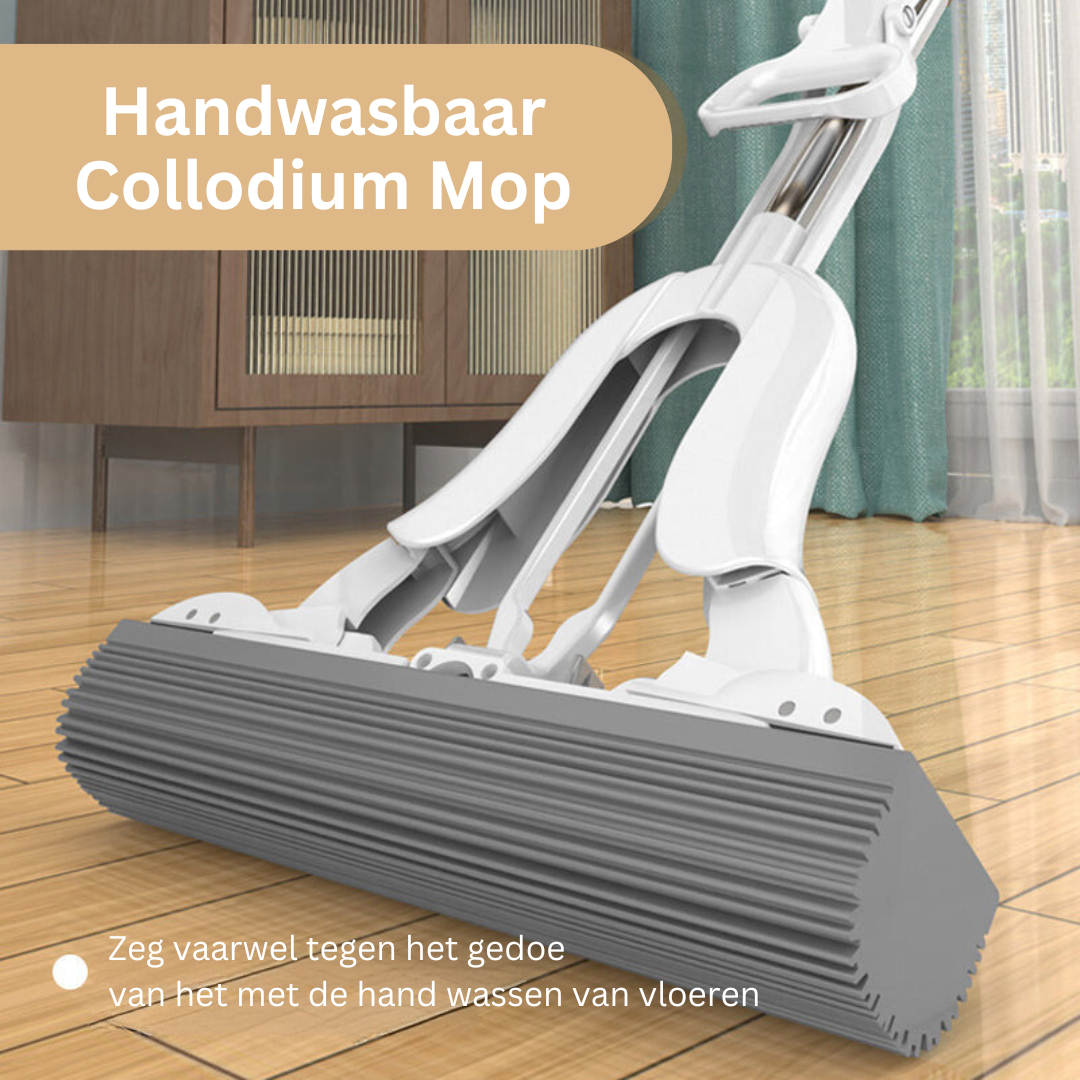 Flat Mop with Telescopic Handle and Super Absorbent Wiper Blade – Wringer Mechanism for Floor Cleaning | Sansoti