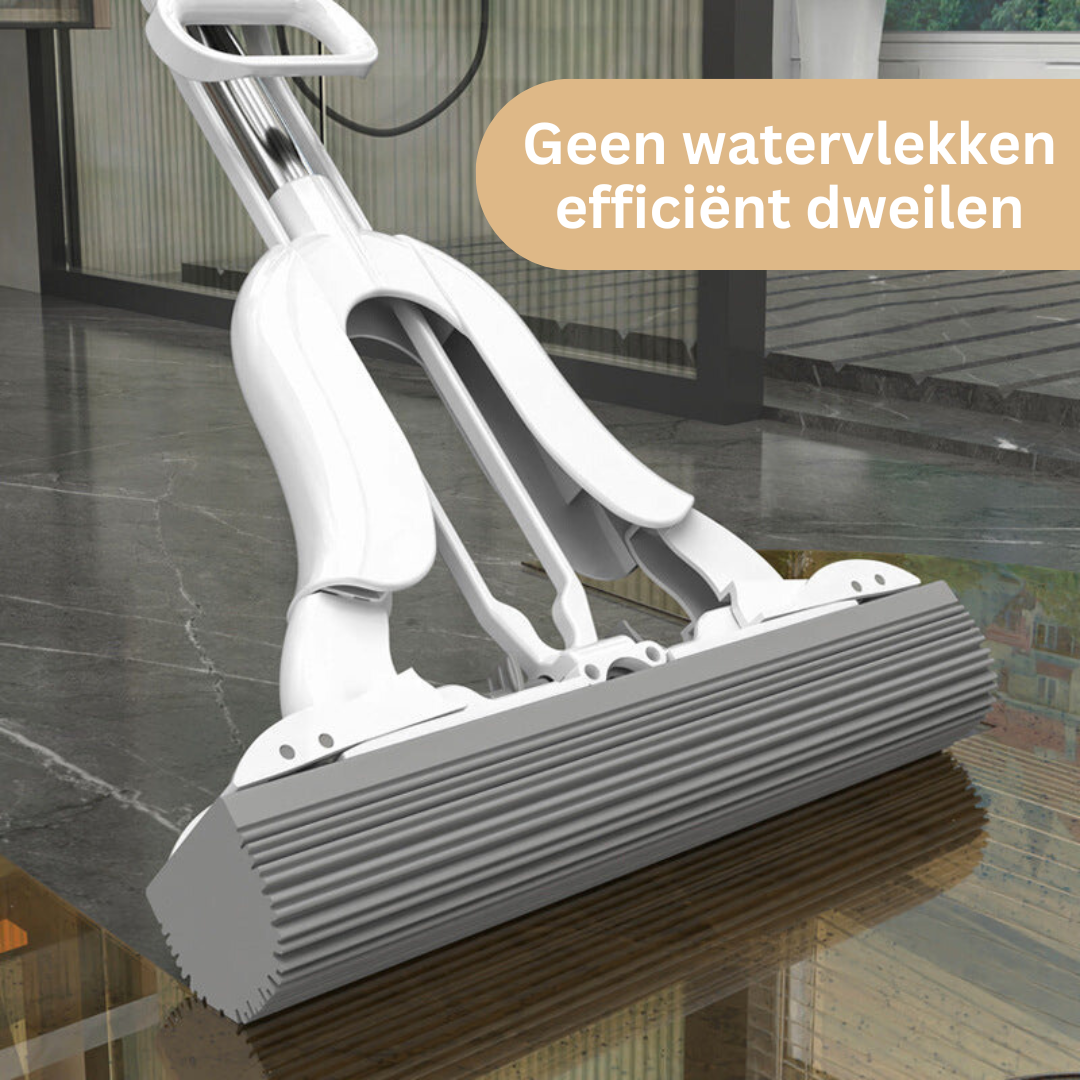 Flat Mop with Telescopic Handle and Super Absorbent Wiper Blade – Wringer Mechanism for Floor Cleaning | Sansoti