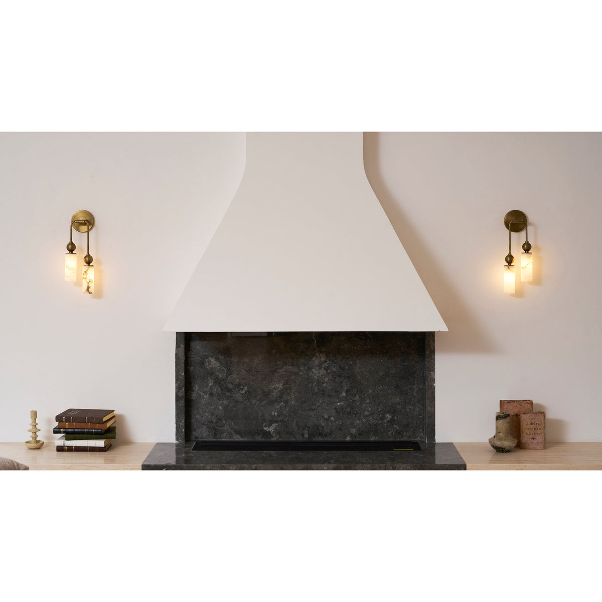 Vintage-Wandlampe mit Vogel in Messing und Alabaster – Design-Wandlampe für Schlafzimmer, Flur und Wohnzimmer mit E14-Fassung | Sansoti