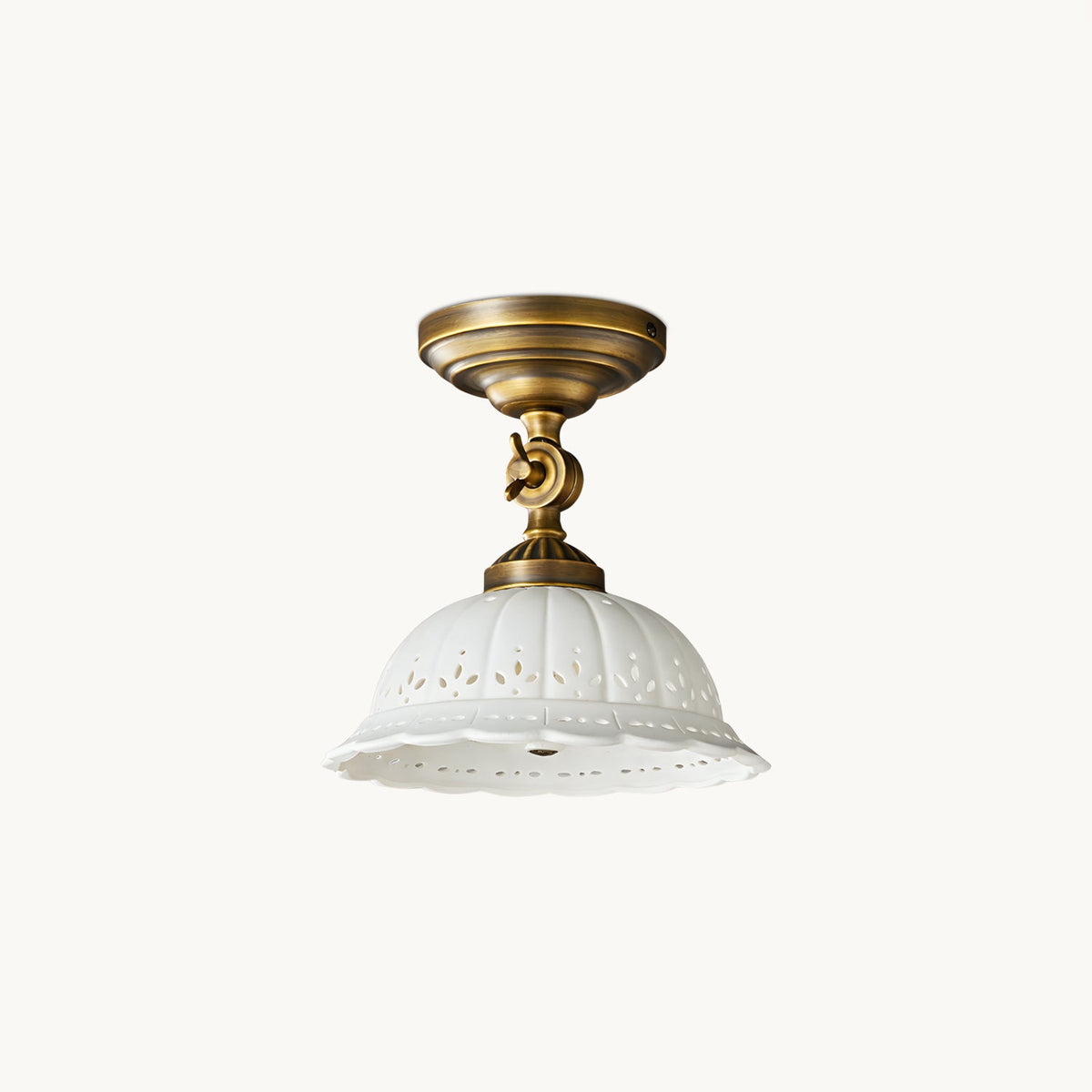 Haylea Deckenlampe Keramik & Messing – Klassische Eingangs- und Esszimmerbeleuchtung ø 22 cm | Sansoti
