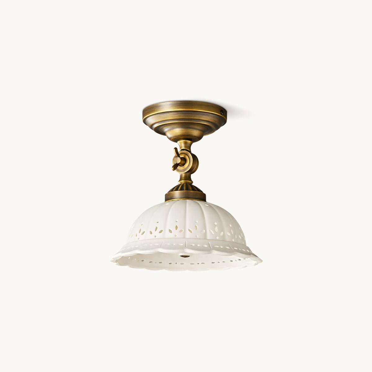 Haylea Ceiling Lamp Ceramic & Brass – Classic Entrance Dining Room Lighting ø 22 cm | Sansoti
