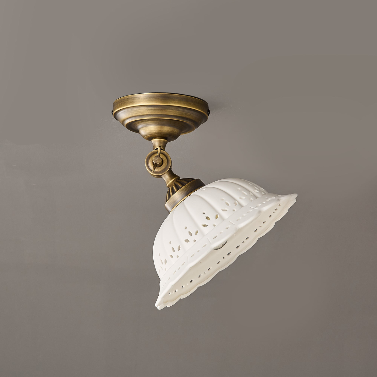 Haylea Ceiling Lamp Ceramic & Brass – Classic Entrance Dining Room Lighting ø 22 cm | Sansoti