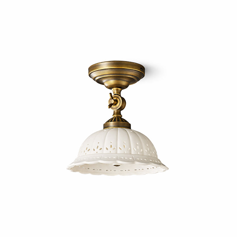 Haylea Ceiling Lamp Ceramic & Brass – Classic Entrance Dining Room Lighting ø 22 cm | Sansoti