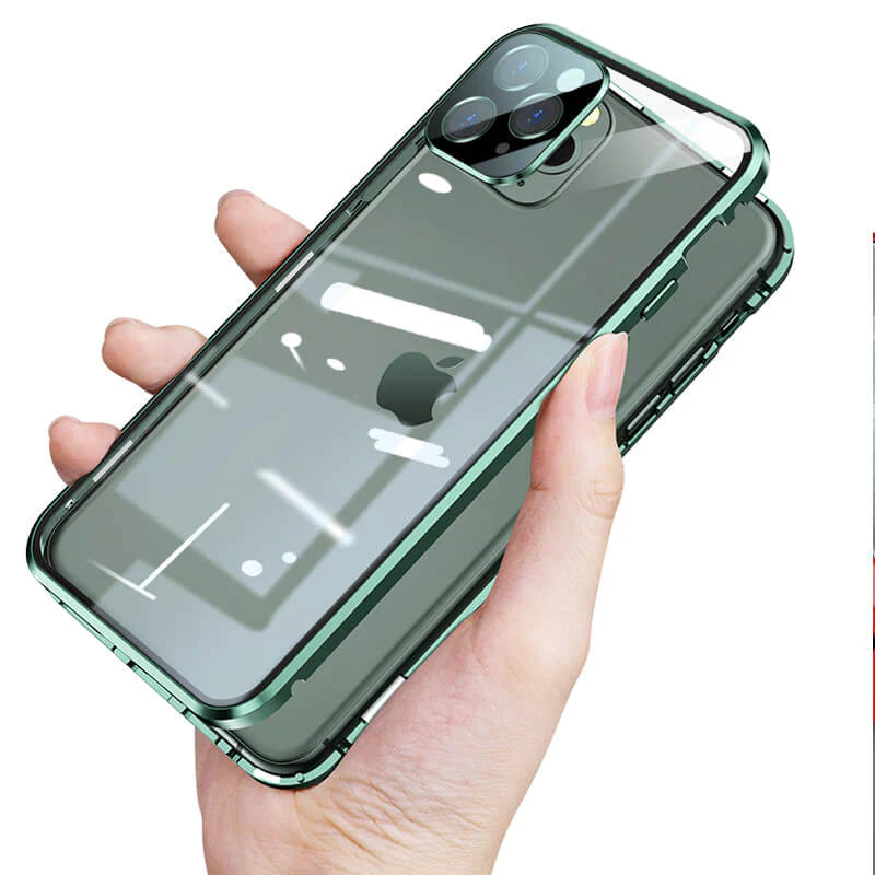 Magnetic Glass Phone Case with Privacy Screen Protector — 360° Protection for iPhone | Sansoti