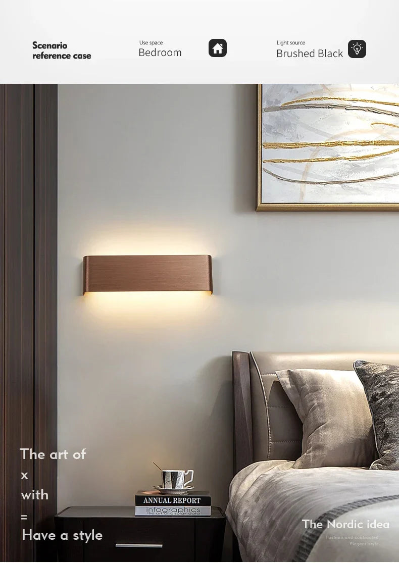 Ultra-thin Design Wall Lamp APHRODITE — Modern Aluminum LED Wall Lighting with Acrylic Shade | Sansoti