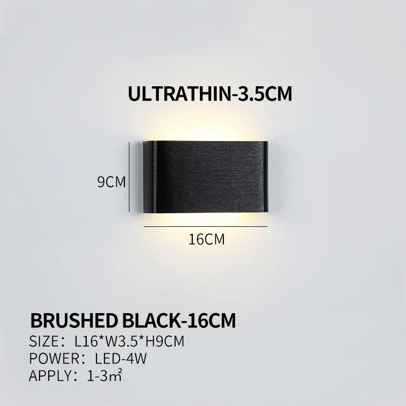 Ultra-thin Design Wall Lamp APHRODITE — Modern Aluminum LED Wall Lighting with Acrylic Shade | Sansoti