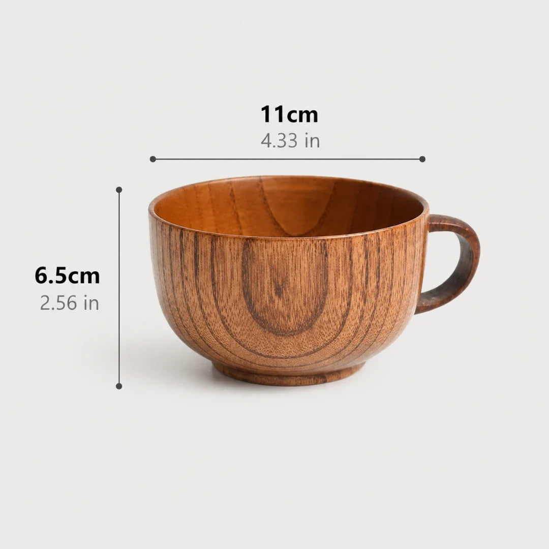 Handgemaakte houten koffiemok met natuurlijke nervenstructuur voor thee koffie warme dranken drinkbeker | Sansoti