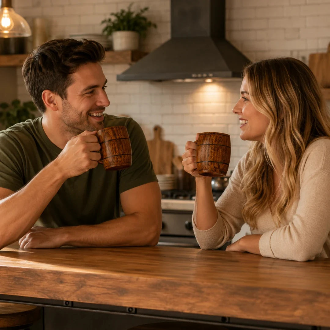 Handgemaakte houten koffiemok met natuurlijke nervenstructuur voor thee koffie warme dranken drinkbeker | Sansoti