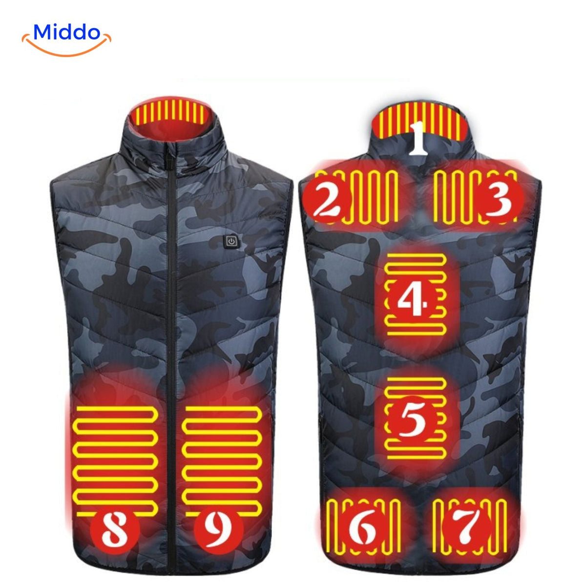 Verwarmbaar Bodywarmer Vest USB 3 Warmtestanden Heren Outdoorkleding Herfst Winter Wandelen Kamperen | Sansoti