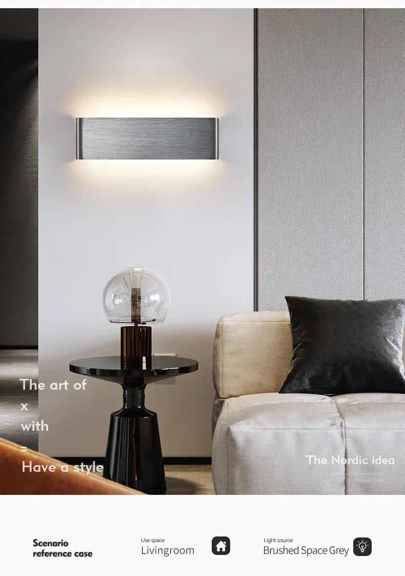 Ultra-thin Design Wall Lamp APHRODITE — Modern Aluminum LED Wall Lighting with Acrylic Shade | Sansoti