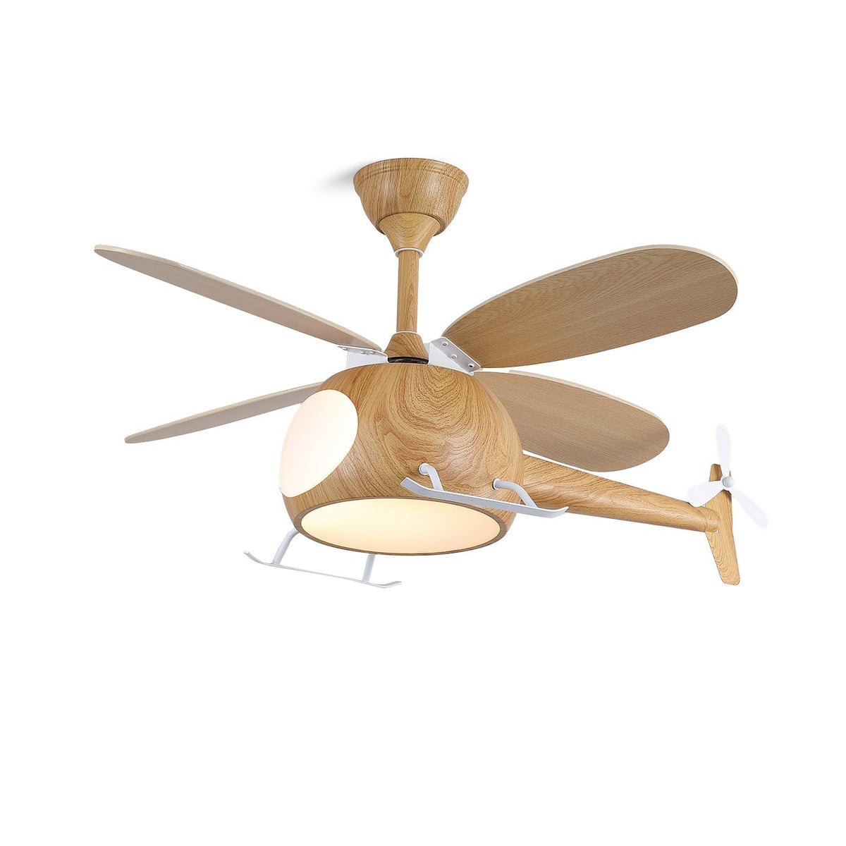 Ventilateur de plafond moderne avec éclairage Aviara Breeze – Ø70×H30 cm – 6 vitesses – LED 35W – Noyer & couleur bois – Télécommande – Chambre d'enfant & salon | Sansoti