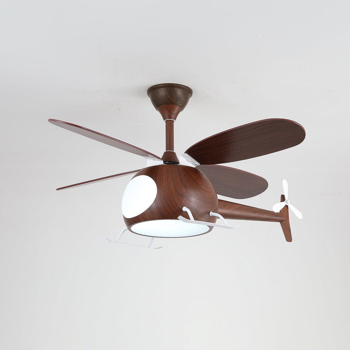 Ventilateur de plafond moderne avec éclairage Aviara Breeze – Ø70×H30 cm – 6 vitesses – LED 35W – Noyer & couleur bois – Télécommande – Chambre d'enfant & salon | Sansoti