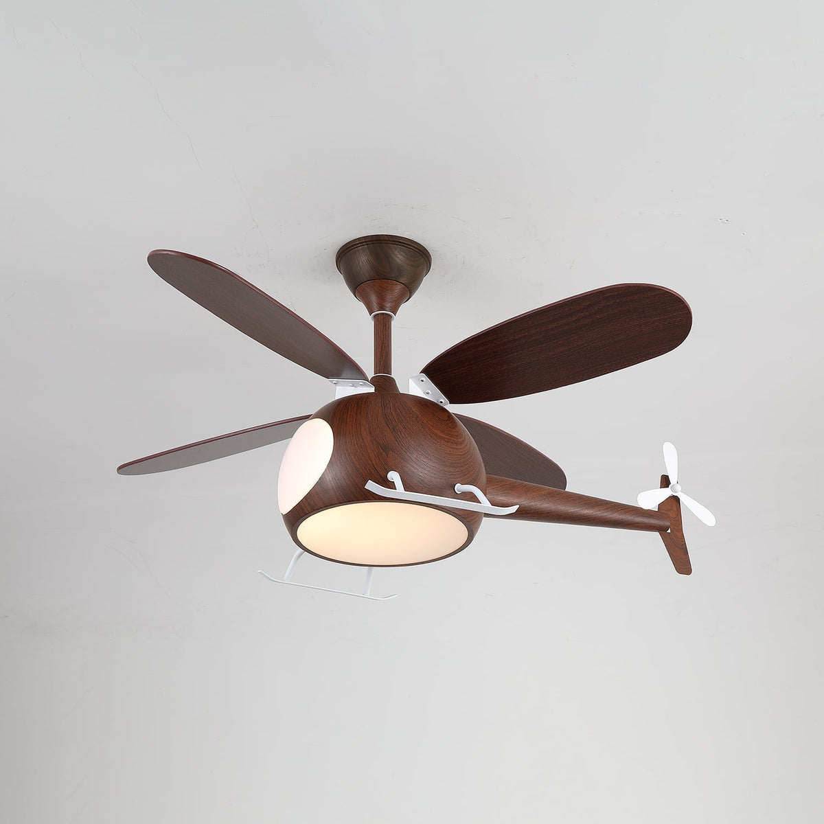 Ventilateur de plafond moderne avec éclairage Aviara Breeze – Ø70×H30 cm – 6 vitesses – LED 35W – Noyer & couleur bois – Télécommande – Chambre d'enfant & salon | Sansoti