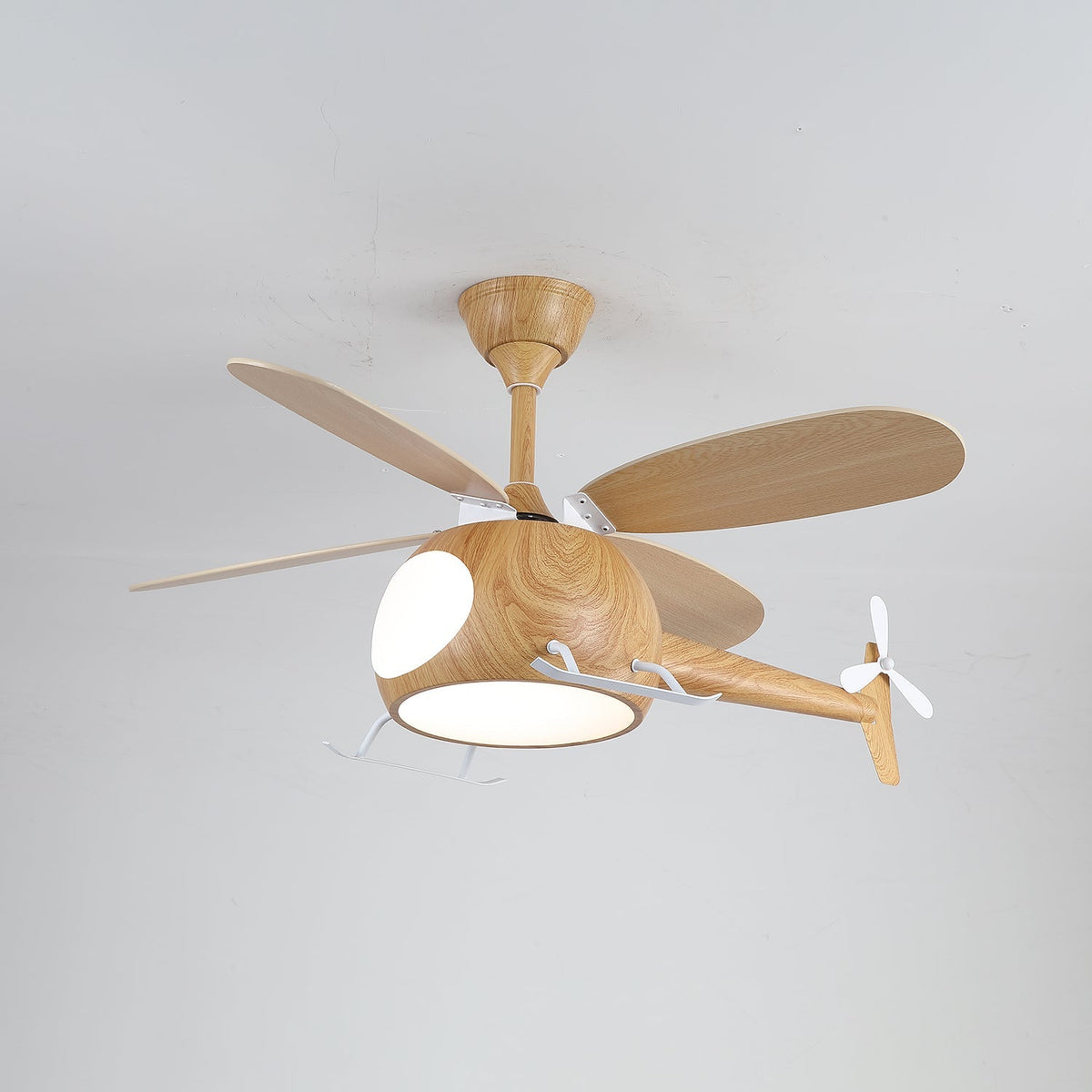 Ventilateur de plafond moderne avec éclairage Aviara Breeze – Ø70×H30 cm – 6 vitesses – LED 35W – Noyer & couleur bois – Télécommande – Chambre d'enfant & salon | Sansoti