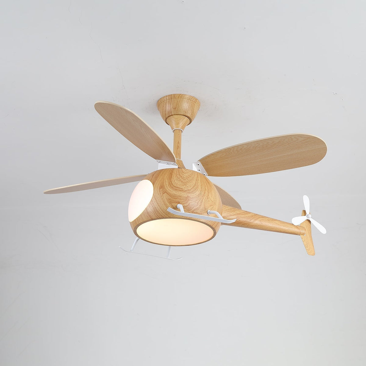 Ventilateur de plafond moderne avec éclairage Aviara Breeze – Ø70×H30 cm – 6 vitesses – LED 35W – Noyer & couleur bois – Télécommande – Chambre d'enfant & salon | Sansoti