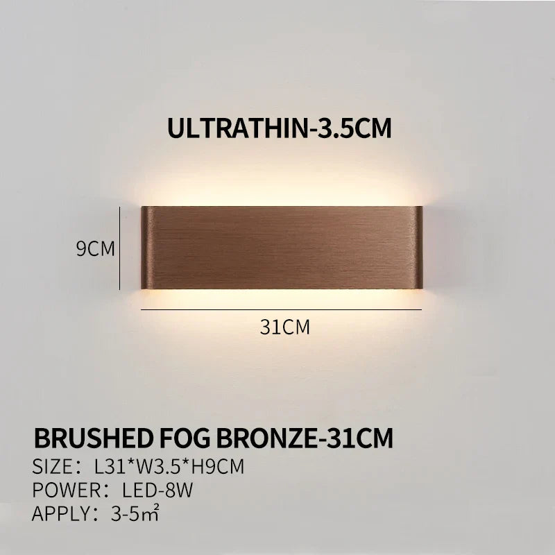 Ultra-thin Design Wall Lamp APHRODITE — Modern Aluminum LED Wall Lighting with Acrylic Shade | Sansoti