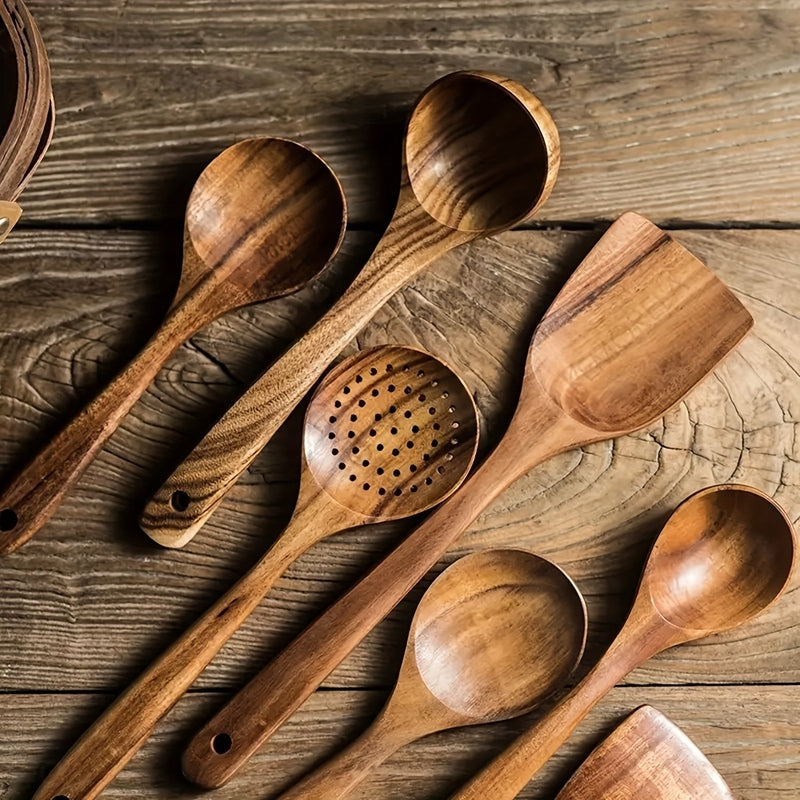Sansoti Oakline | Wooden Kitchen Utensil Set 5-Piece – Luxury & Durable Cookware