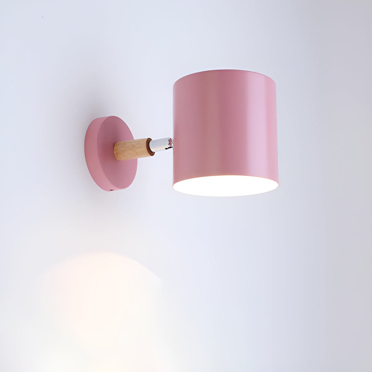 Wall Lamp Metal Wood Pink Adjustable 13x14 cm E27 Indoor Lighting Bedroom Kids Room Bed Lamp Scandinavian | Sansoti
