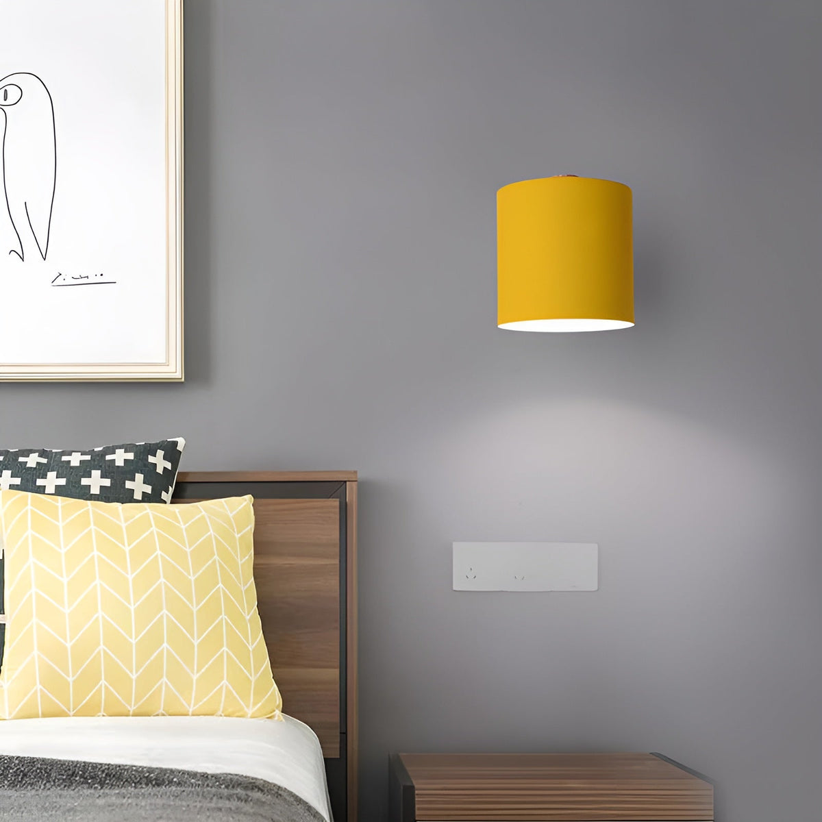 Wall Lamp Metal Wood Pink Adjustable 13x14 cm E27 Indoor Lighting Bedroom Kids Room Bed Lamp Scandinavian | Sansoti